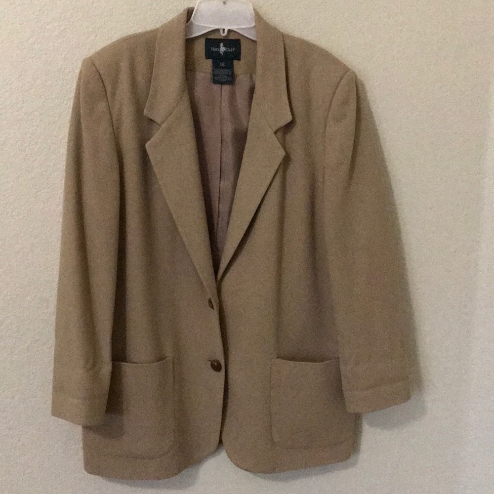 Vintage camel wool oversize boyfriend blazer